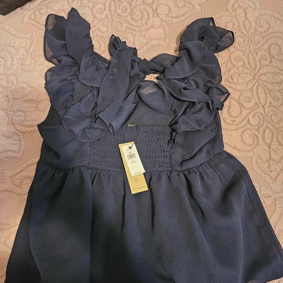 Banana Republic Dark blue blouse size small petite - Picture 3 of 8